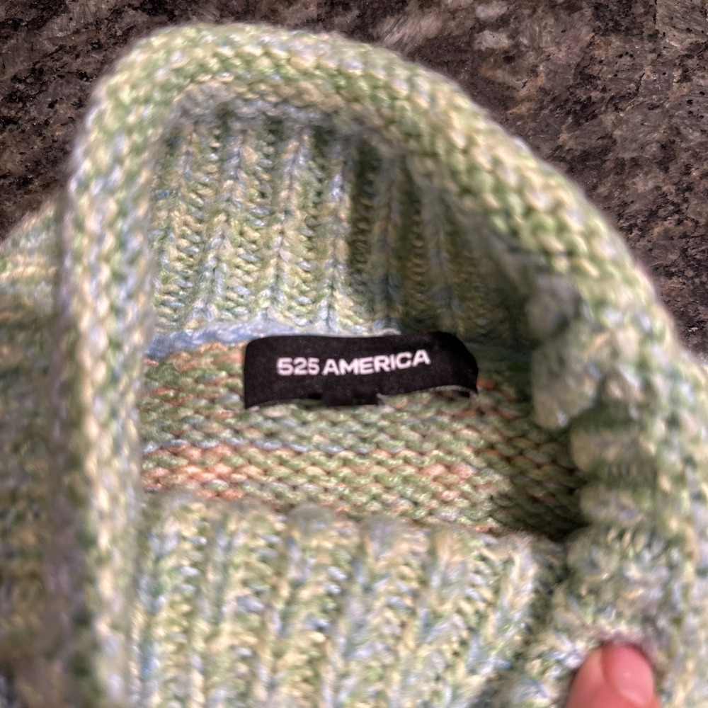 525 America‎ Space Dyed Turtleneck Sweater, Pastel Multicolored, Size Small - Picture 3 of 3